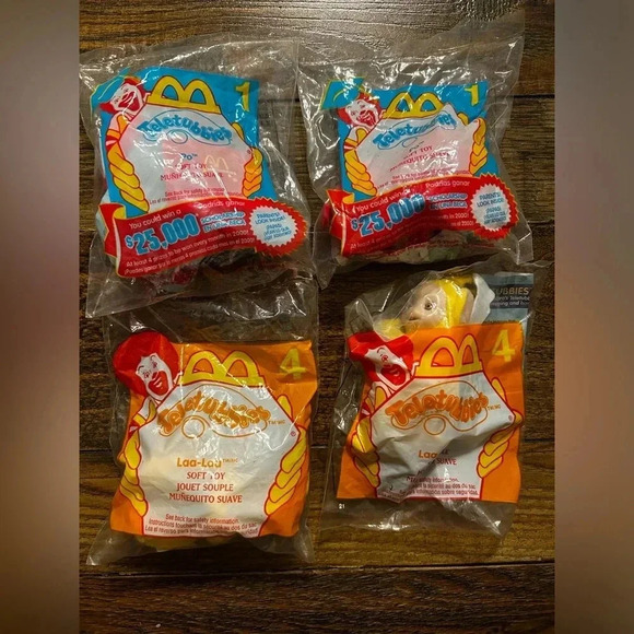 Vintage 2000 McDonald’s Teletubbies toys (all 4 NIB) Happy Meal Toy Po & Laa Laa - Picture 1 of 5